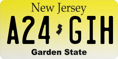 NJ license plate A24GIH