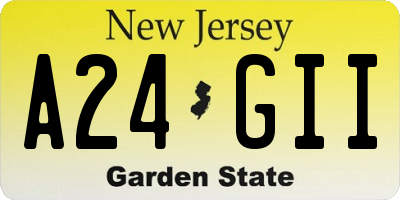 NJ license plate A24GII