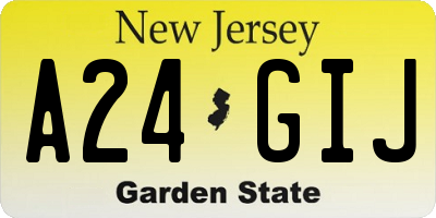 NJ license plate A24GIJ