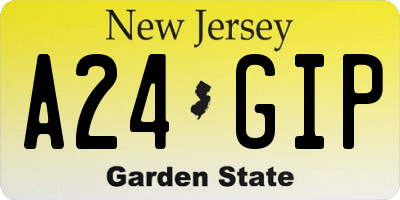 NJ license plate A24GIP