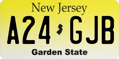 NJ license plate A24GJB