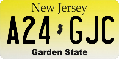 NJ license plate A24GJC