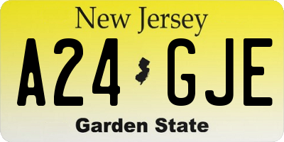 NJ license plate A24GJE