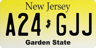 NJ license plate A24GJJ