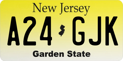 NJ license plate A24GJK