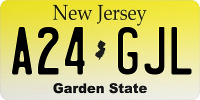 NJ license plate A24GJL