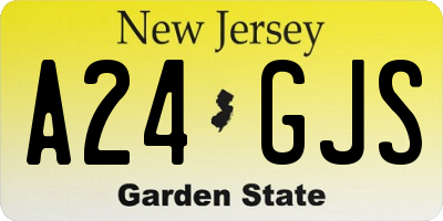 NJ license plate A24GJS