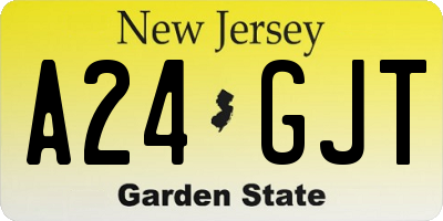 NJ license plate A24GJT