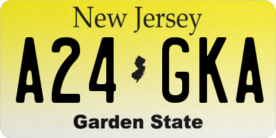 NJ license plate A24GKA