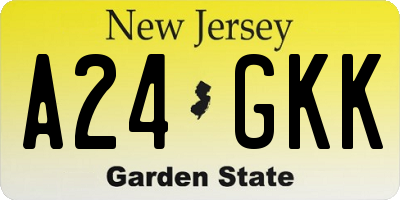 NJ license plate A24GKK