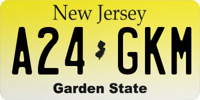 NJ license plate A24GKM