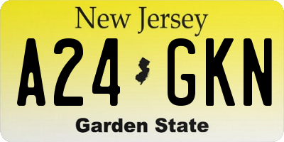 NJ license plate A24GKN
