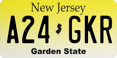 NJ license plate A24GKR