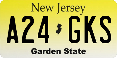 NJ license plate A24GKS