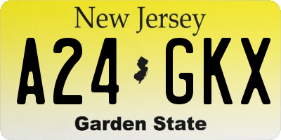 NJ license plate A24GKX