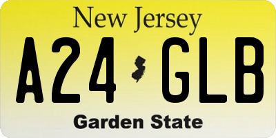 NJ license plate A24GLB