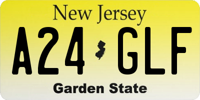 NJ license plate A24GLF