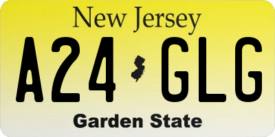 NJ license plate A24GLG