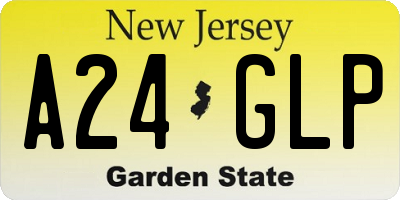 NJ license plate A24GLP