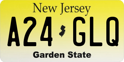 NJ license plate A24GLQ