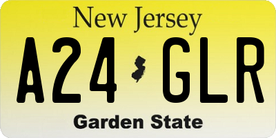 NJ license plate A24GLR