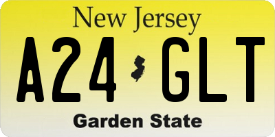 NJ license plate A24GLT