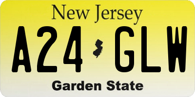 NJ license plate A24GLW