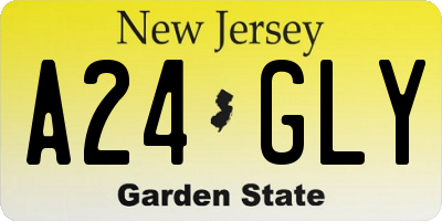 NJ license plate A24GLY