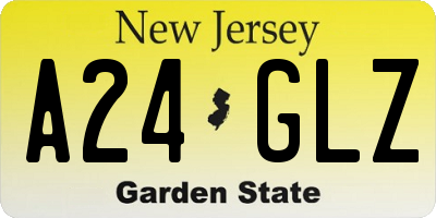 NJ license plate A24GLZ