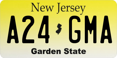 NJ license plate A24GMA