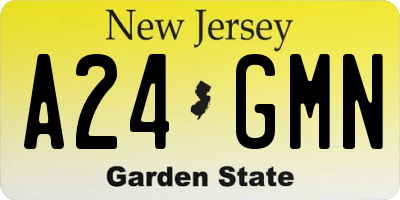 NJ license plate A24GMN