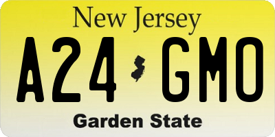 NJ license plate A24GMO