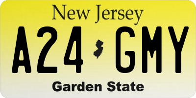 NJ license plate A24GMY