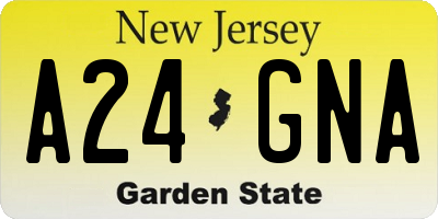 NJ license plate A24GNA