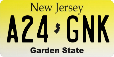 NJ license plate A24GNK