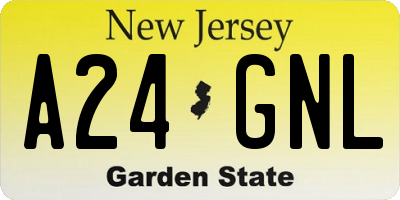 NJ license plate A24GNL