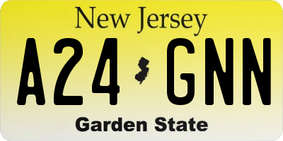NJ license plate A24GNN