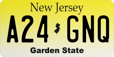 NJ license plate A24GNQ