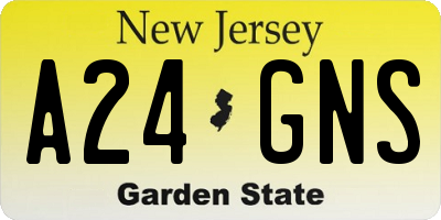 NJ license plate A24GNS