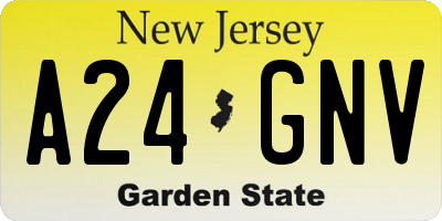 NJ license plate A24GNV