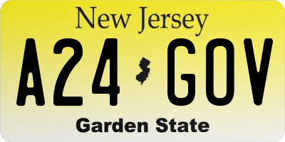 NJ license plate A24GOV