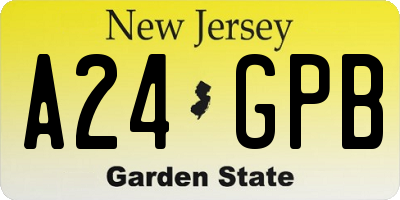 NJ license plate A24GPB