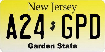 NJ license plate A24GPD