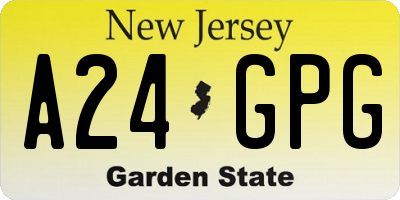 NJ license plate A24GPG