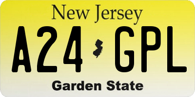 NJ license plate A24GPL