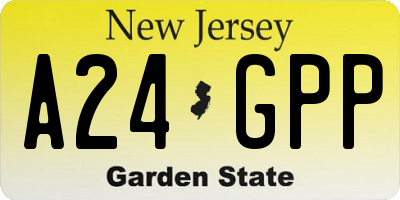 NJ license plate A24GPP