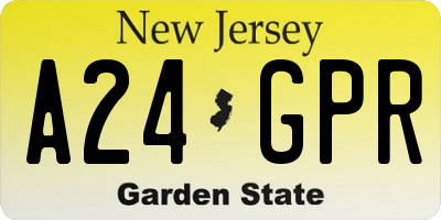 NJ license plate A24GPR