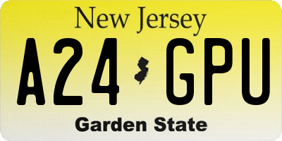 NJ license plate A24GPU