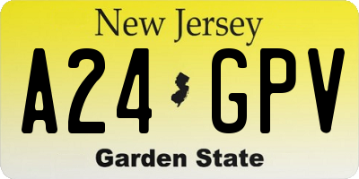 NJ license plate A24GPV