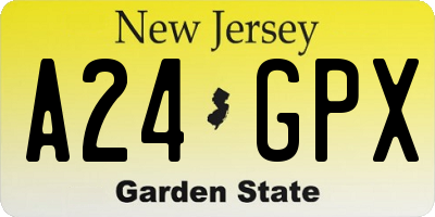NJ license plate A24GPX